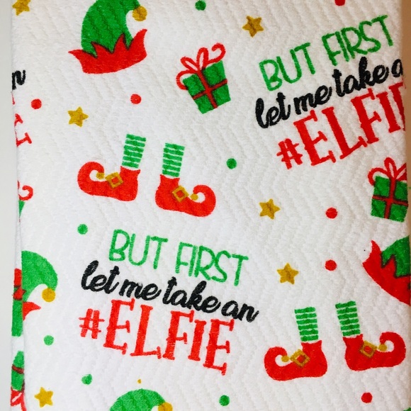 2 Xmas Let me take an #elfie Kitchen Towels Selfie - Picture 2 of 6